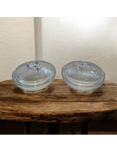 Crystal Rhinestone Jewelry Box – Elegant and Delicate Wedding Favor, Lilac or Blue, 9 cm Diameter