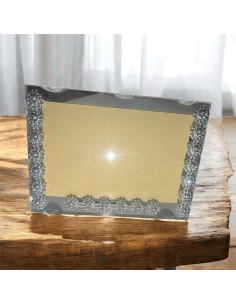 Cadre photo en verre orné de strass – Idée cadeau élégante et raffinée pour un mariage (Photo 9 x 6 cm)