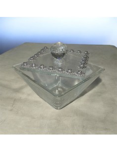 Porta Gioie in Vetro con Strass in Cristallo – Bomboniera Elegante e Raffinata Idea Regalo cm 6 x 8