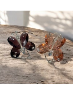 Papillons en cristal aux couleurs assorties – Idée cadeau élégante et raffinée pour un mariage, 6 x 6 cm