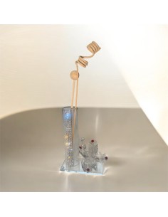 Diffuseur d'ambiance en verre avec papillon en cristal – Cadeau de mariage élégant et délicat, 11 cm de hauteur