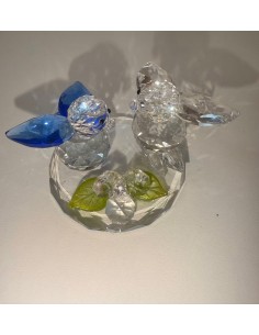 Coppia di Passerotti in Cristallo – Bomboniera Elegante e Romantica Idea Regalo cm 12 x 7