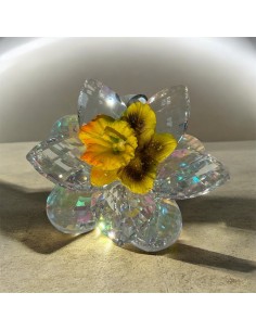 Fiore in Cristallo Porta Candela – Bomboniera Luminosa ed Elegante 8×8 cm