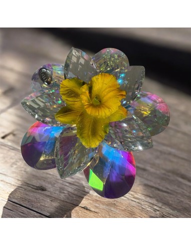 Bougeoir Fleur en Cristal – Cadeau Lumineux et Élégant, 13 x 13 cm
