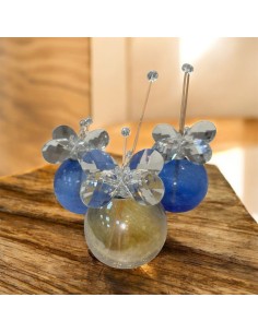 Glass Diffuser with Crystal Butterfly - Assorted Colors - 15 x 9.5 cm