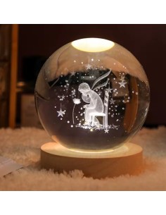 Bomboniere piccolo principe utile e suggestiva romantica sfera a led per battesimo comunione cresima bimbo 8 cm