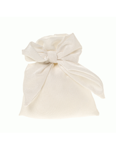Sachet à confettis blanc avec nœud élégant, cadeau d'invité, 10 x 12 cm