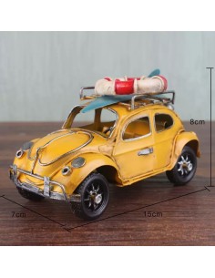 Voiture miniature vintage en tôle, thème voyage, cadeau d'invité décoratif, 15 x 7 x 8 cm, couleurs disponibles