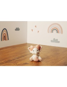 Éléphant en porcelaine rose, cadeau de baptême pour petite fille, 8 x 7,5 x 5,5 cm