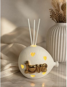 Profumatore palloncino Love in porcellana con LED – 10 cm | Doris