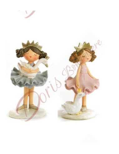 GEISTIGE PRINZESSIN MIT GANS 12,2 CM. 2 WIE. HARZ