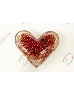 Dim. 8,5X7,2 cuore d'amore in vetro in elegante scatola regalo D5939 Cuorematto Anniversari