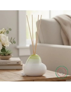 Bomboniera Profumatore in Ceramica Artigianale con Pennellata Verde per Eventi Speciali