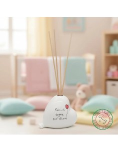 Bomboniera Profumatore Cuore in Ceramica Artigianale per Battesimo e Matrimonio