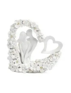 Cœur fleuri blanc avec couple | Cadeaux mariage 2027