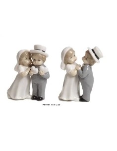 Bomboniera coppia di piccoli sposi in porcellana · 7,5 cm – Matrimonio 2027