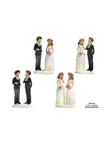 Bomboniera set sposi con base componibile in resina · 17,3 cm – Matrimonio 2027