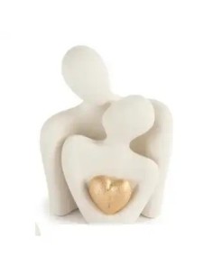 Hochzeitsgastgeschenk Porzellanset mit stilisierten Liebesbüsten und Herz, 12 cm – Hochzeit 2027