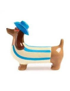 Wedding favour Dachshund with light blue hat, 13.4 cm – Wedding 2027