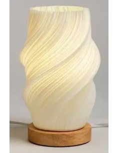 Cadeau mariage Lampe de table à spirale et base en bois, 20,6 cm – Mariage 2027