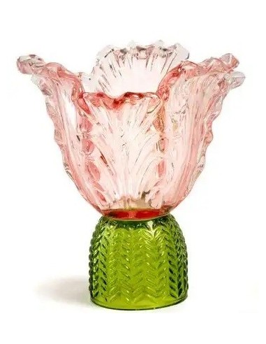 Hochzeitsgastgeschenk Zweifarbige Glasvase mit Blättern, gemischte Modelle, 16,3 cm – Hochzeit 2027