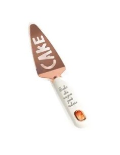 Wedding favour Cake server in copper colour with white handle – Wedding 2027