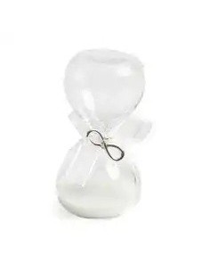Cadeau mariage Sablier avec infini argenté et nœud, 8 cm – Mariage 2027