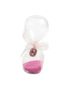 Cadeau mariage Sablier rose avec nœud et gemme rectangulaire, 12 cm – Mariage 2027