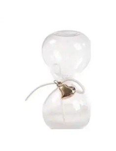 Weiße Sanduhr aus Glas mit goldfarbenem Herz 8 cm | Hochzeit 2027…