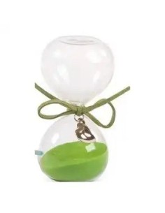 Green glass hourglass with gold-coloured heart 8 cm | Wedding 2027…