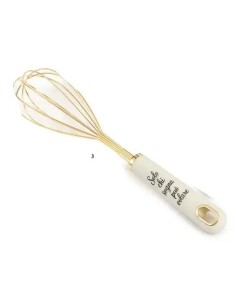 Fouet de cuisine doré à manche blanc 28 cm | Mariage 2027 Doris