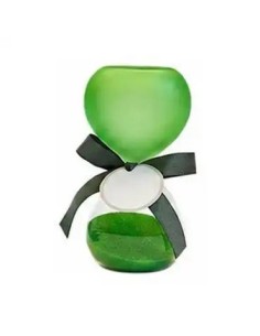 Green satin-finish glass hourglass 8 cm | Wedding 2027 Doris