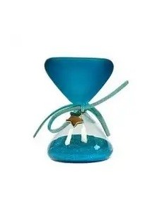 Sablier satiné bleu avec étoile doré 9,5 cm | Mariage 2027 Doris