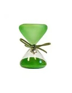 Grüne satinierte Sanduhr mit goldfarbenem Stern 9,5 cm | Hochzeit…