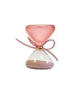 Pink satin-finish hourglass with gold-coloured heart 9.5 cm |…