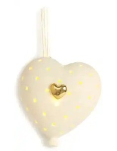 Hanging illuminated porcelain heart diffuser 12 cm | Wedding 2027…