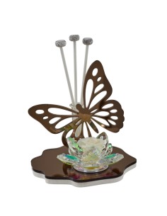 Profumatore Crystal bronzo con farfalla e rosa | Matrimonio 2027 Doris