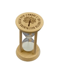 White wooden hourglass with tree, large | Wedding 2027 Doris