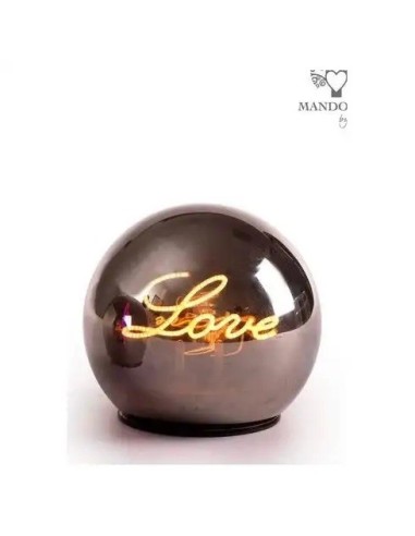 Sfera lampada love argentata in vetro 12 cm | Matrimonio 2027 Doris