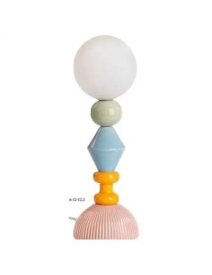 Mehrfarbige Tischlampe aus Porzellan 38 cm | Hochzeit 2027 Doris