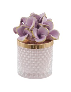 Diamond candle with hydrangea in lilac and gold, medium tall | Wedding 2027