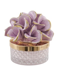 Bougie Diamond à hortensia lilas et or, modèle moyen bas | Mariage 2027