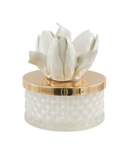 Bougie Diamond à tulipes blanc, grand modèle bas | Mariage 2027