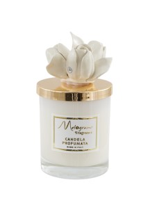 Candela liscia con tulipani color bianco, media | Matrimonio 2027
