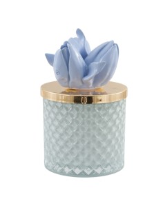 Bougie Diamond à tulipes bleu avion, grand modèle haut | Mariage 2027