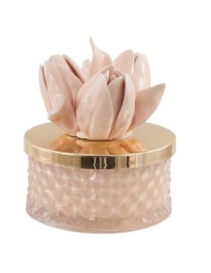 Diamond candle with tulips in blush pink, large low | Wedding 2027