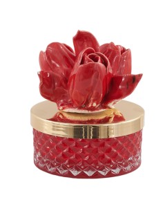 Diamond candle with tulips in red, medium low | Wedding 2027