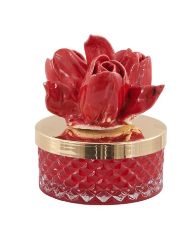 Diamond candle with tulips in red, medium low | Wedding 2027