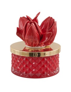 Kerze Diamond mit Tulpen in Rot, groß und niedrig | Hochzeit 2027