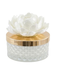 Diamond candle with 3D peony in gold, medium low | Wedding 2027